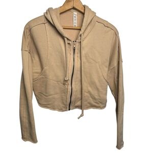 ALO YOGA Hoodie Full Zip Cropped Sweatshirt Womens Sz XS Athleisure Jacket